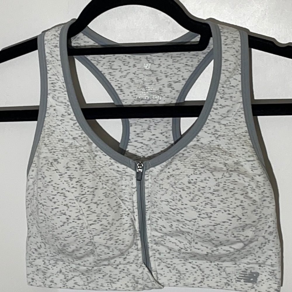 New Balance Grey Fleck Sports Bra Medium
